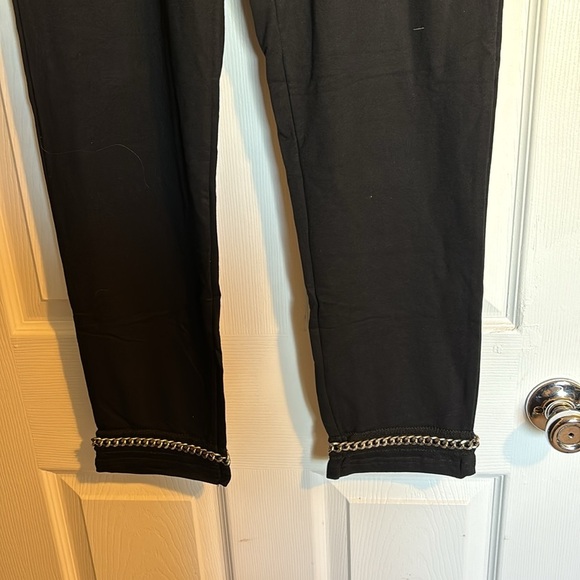 Vocal women’s black chain detail drawstring pants size medium - Picture 3 of 10